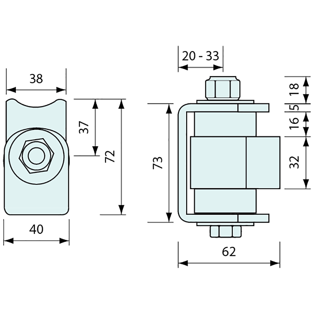 Weld On Gate Hinge Heavy Duty 100mm 500kg Load